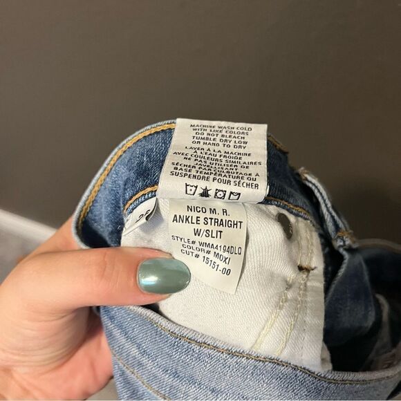 HUDSON // nico midrise ankle straight reverie vtg moxie denim slit raw hem jeans - Picture 10 of 13